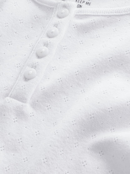 Dsiney Kidz - Navy/White Pointelle Button Front Tops 2 Pack (3-16yrs) image 5