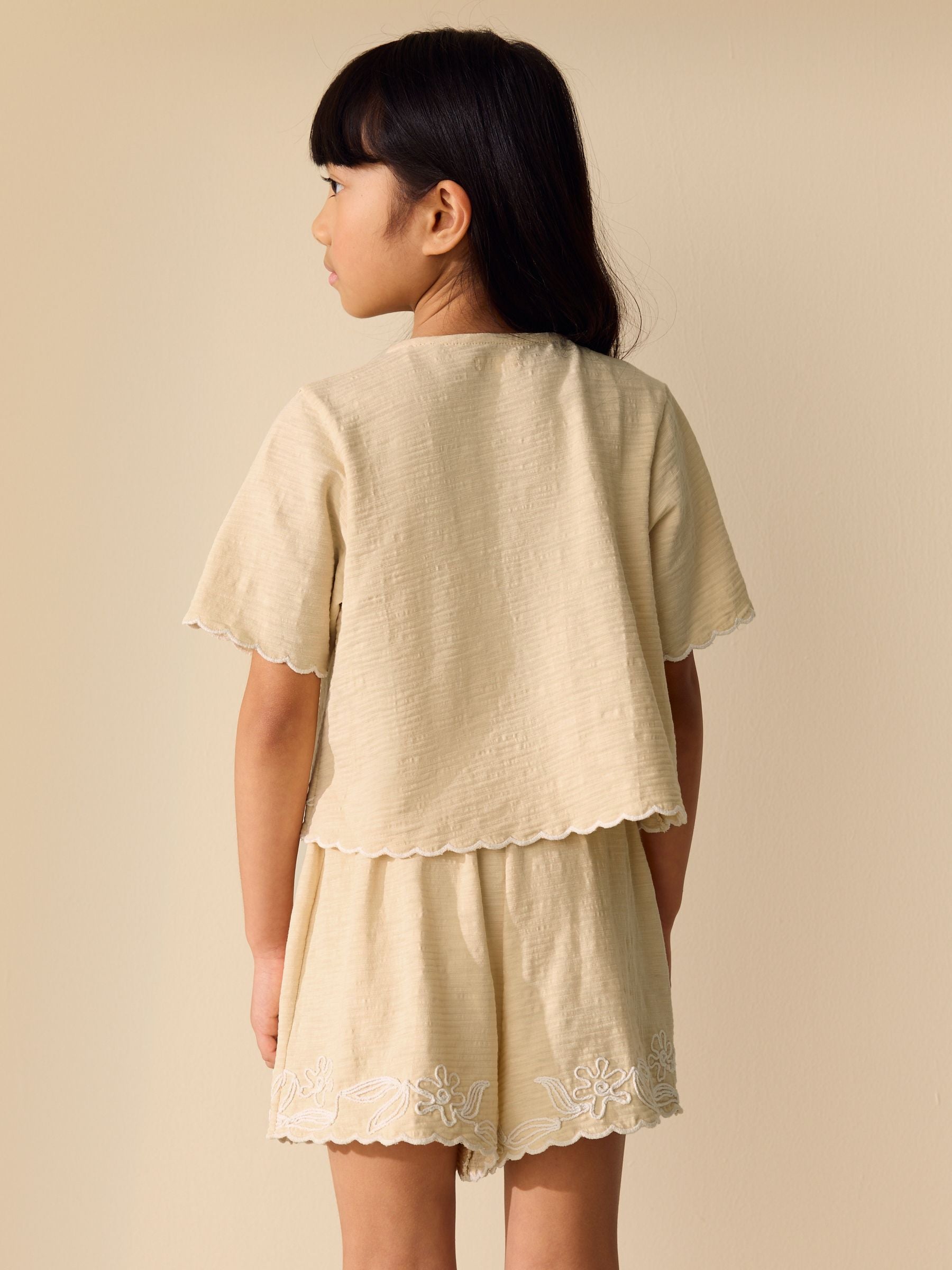 Dsiney Kidz - Yellow Embroidery Tie Shorts Set (3-16yrs) image 4