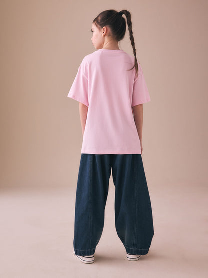 Dsiney Kidz - Pink Graffiti Oversized Graphic Print T-Shirt (3-16yrs) image 3