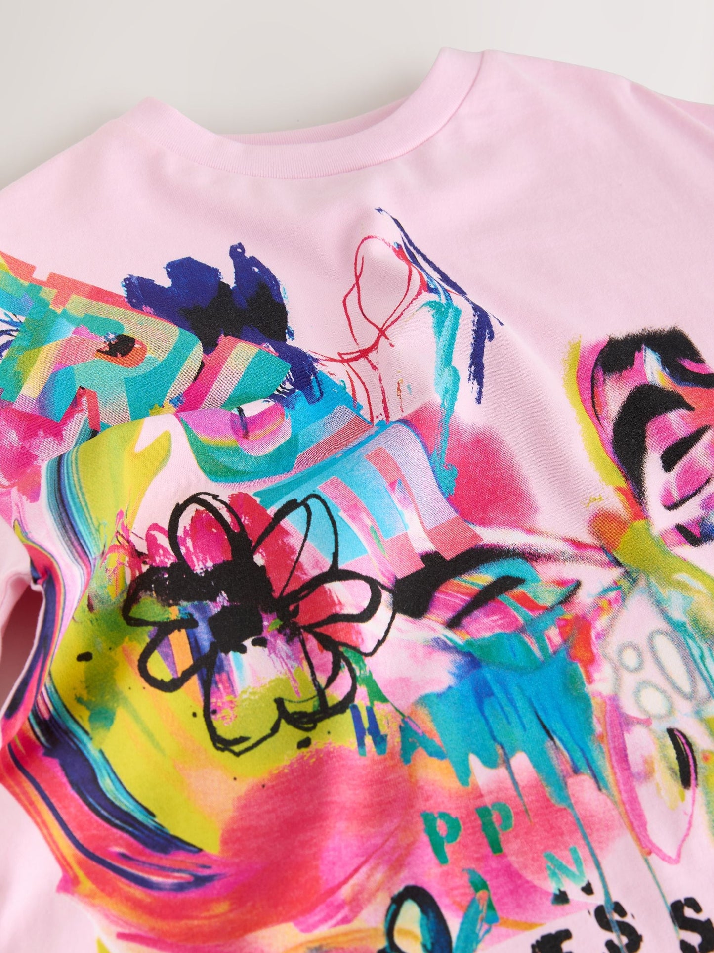Dsiney Kidz - Pink Graffiti Oversized Graphic Print T-Shirt (3-16yrs) image 8