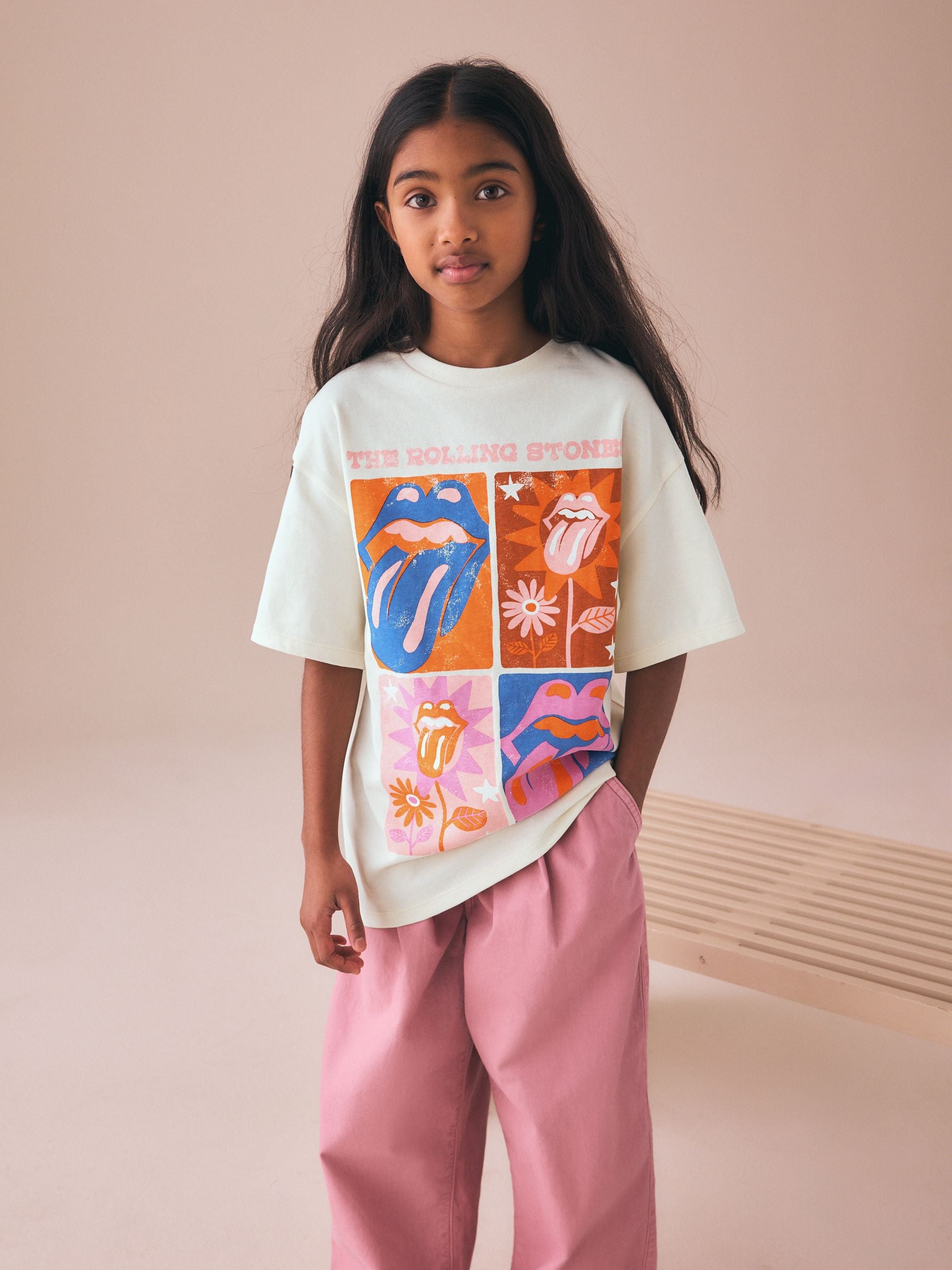 Dsiney Kidz - Ecru The Rolling Stones Band T-Shirt (3-16yrs) image 1