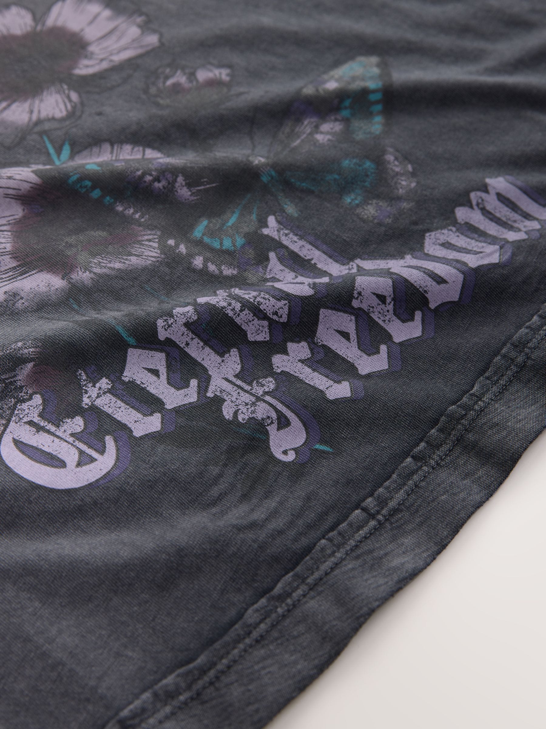 Dsiney Kidz - Charcoal Grey Floral Oversized Graphic Print T-Shirt (3-16yrs) image 7