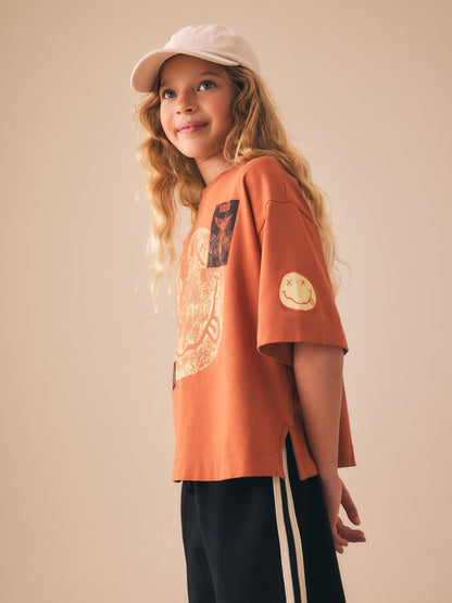 Dsiney Kidz - Rust Brown Nirvana Oversized Graphic T-Shirt (3-16yrs) image 1