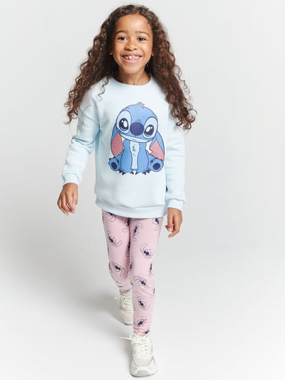 Brand Threads Blue Disney Stitch Top and Leggings Set image 1