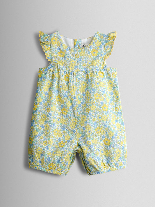 JoJo Maman Bébé Yellow Floral Printed Romper image 1