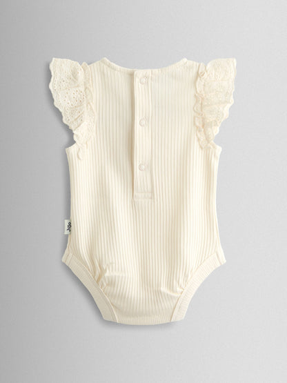 JoJo Maman Bébé Pink & Cream 2-Pack Broderie Frill Sleeve Body image 4
