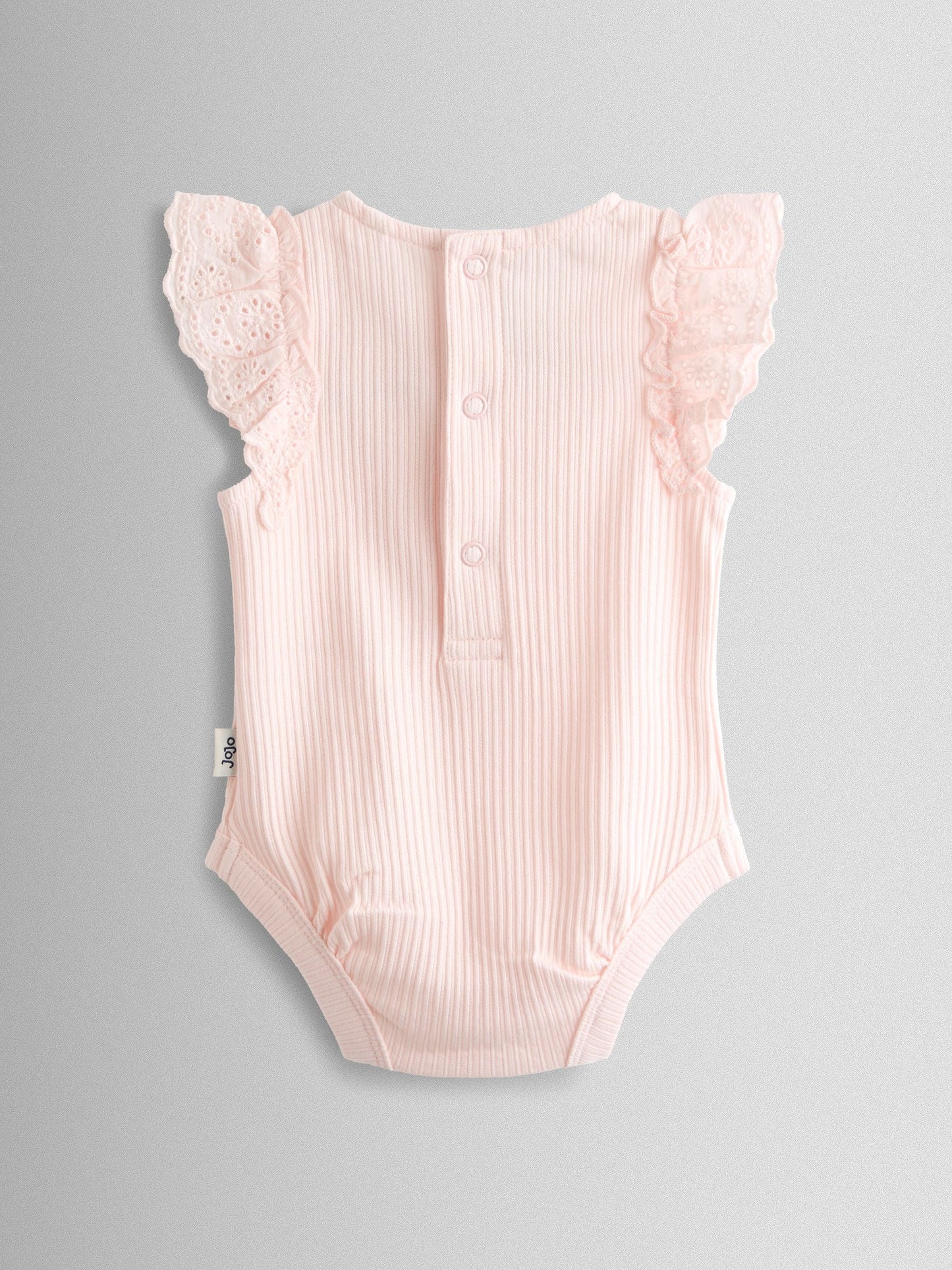 JoJo Maman Bébé Pink & Cream 2-Pack Broderie Frill Sleeve Body image 5