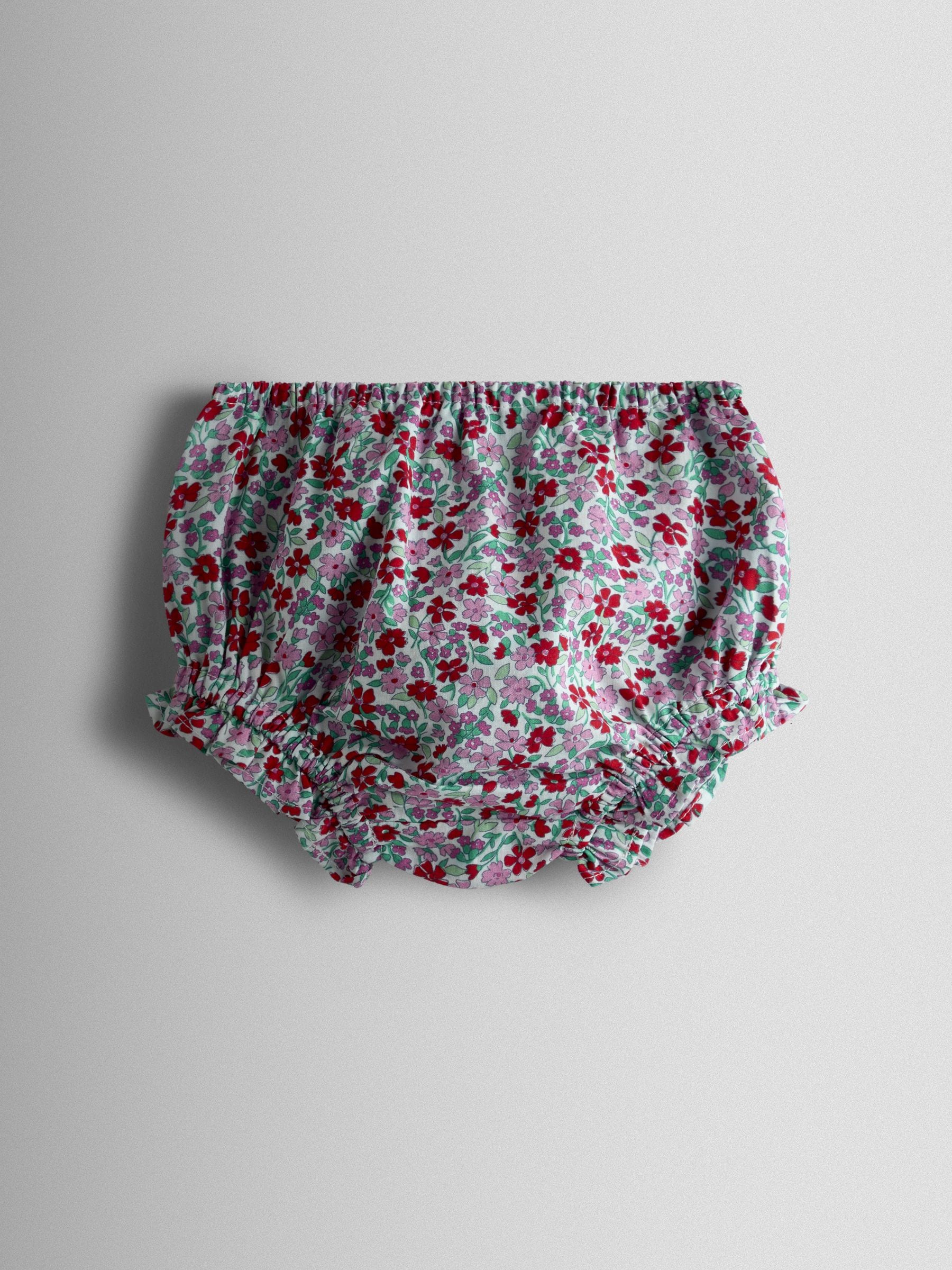 JoJo Maman Bébé Red Ditsy Floral Sailor Baby Dress image 4