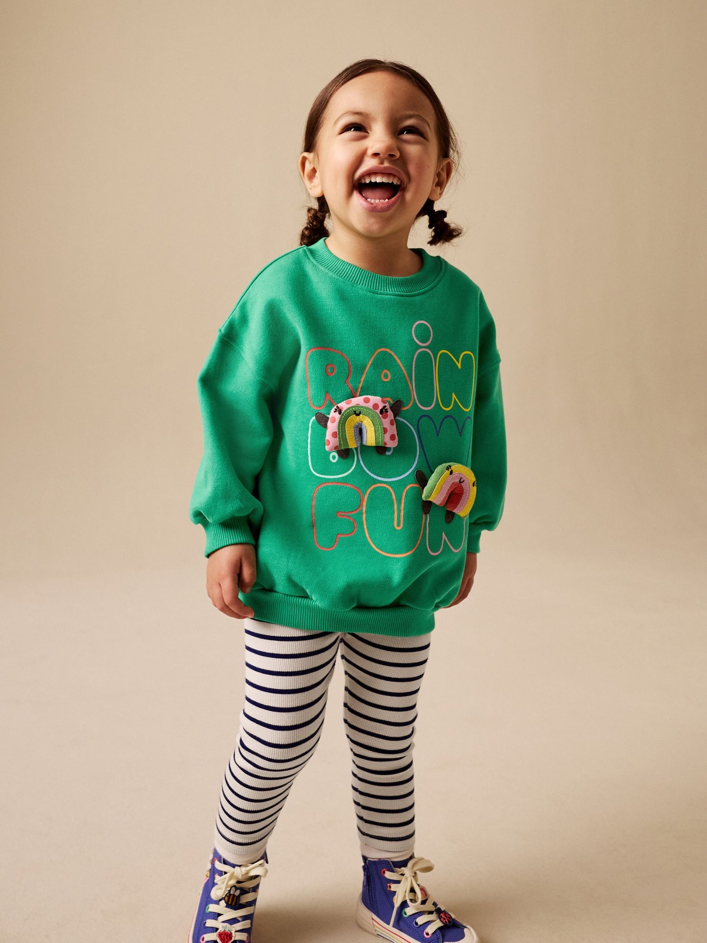 Green Rainbow Sweatshirt & Flare Leggings Set (3mths-7yrs) image 1