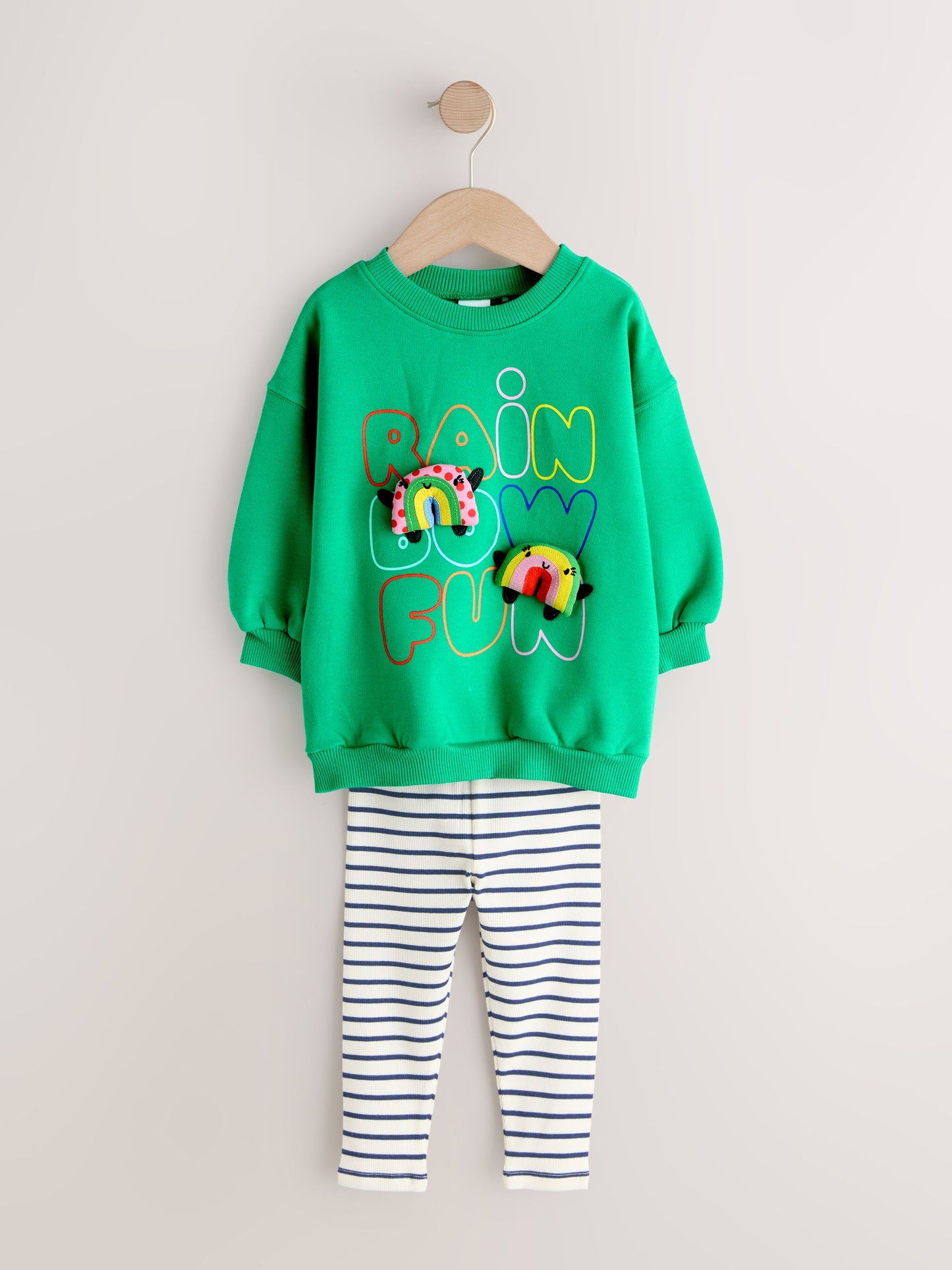 Green Rainbow Sweatshirt & Flare Leggings Set (3mths-7yrs) image 5