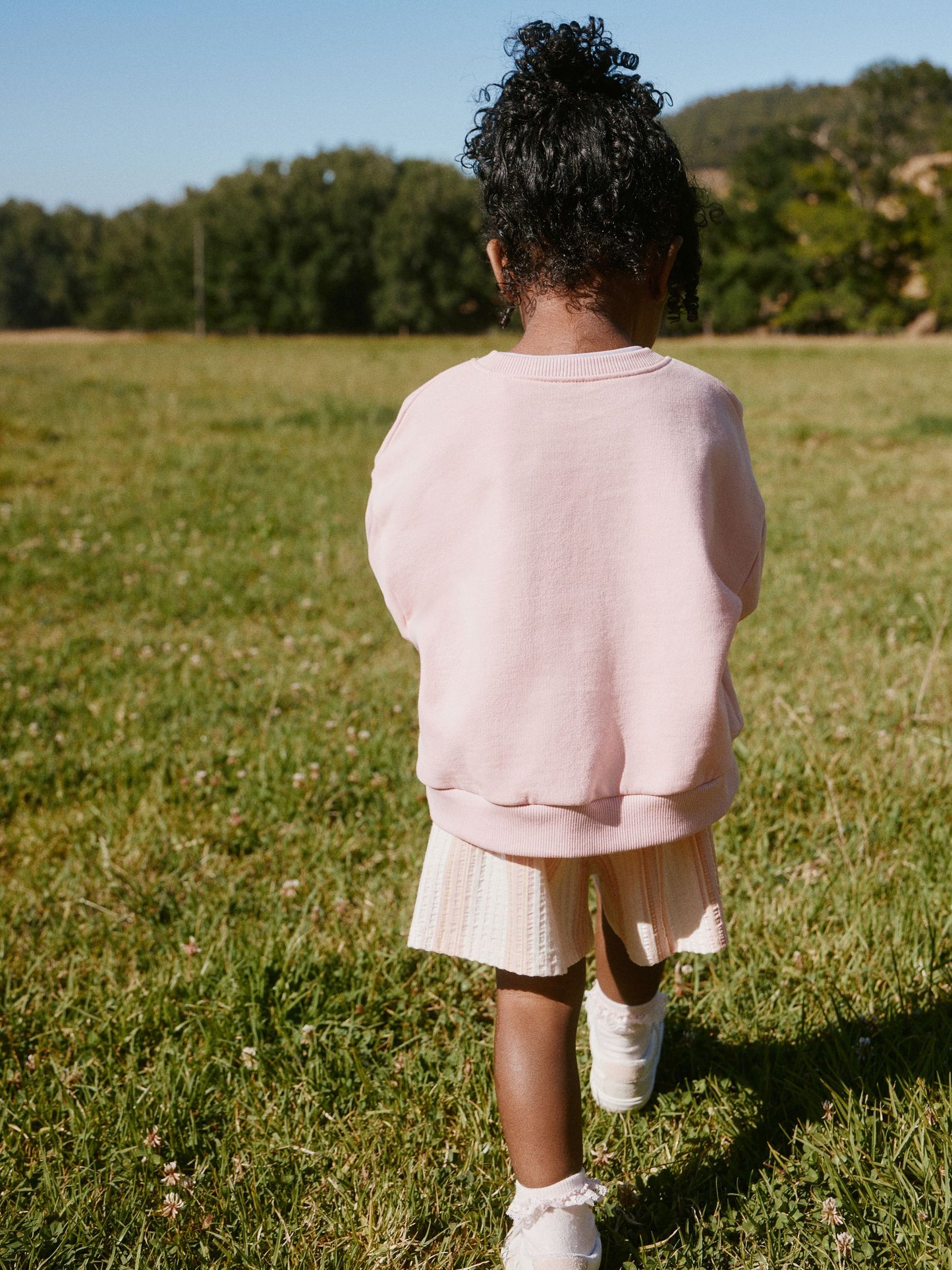 Light Pink Zebra Stripe Crew Neck Sweatshirt & Shorts Set (3mths-7yrs) image 3