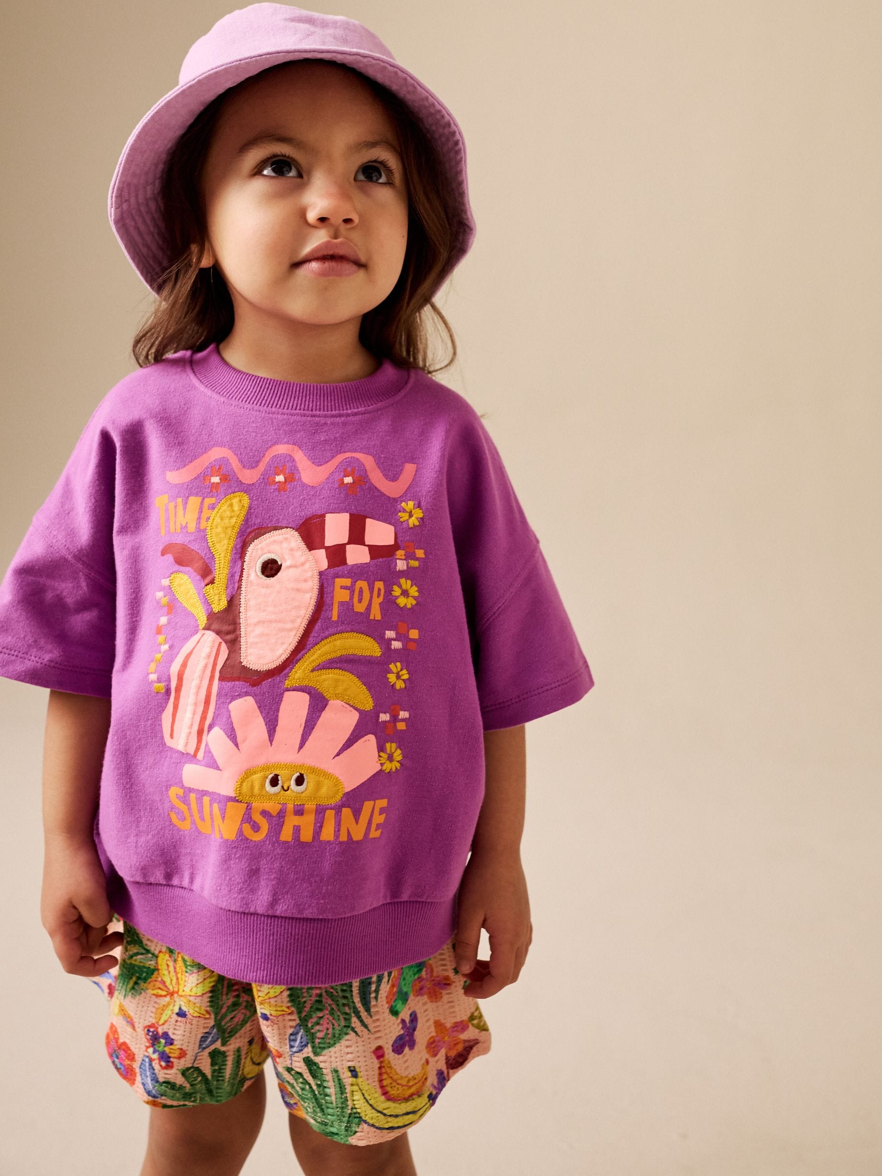 Purple Tropical Top and Shorts Set (3mths-7yrs) image 1