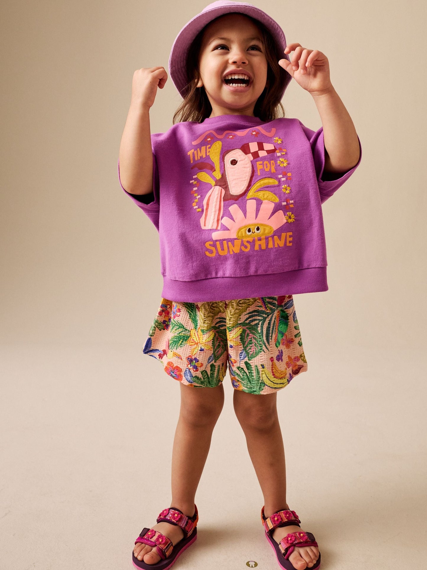 Purple Tropical Top and Shorts Set (3mths-7yrs) image 3