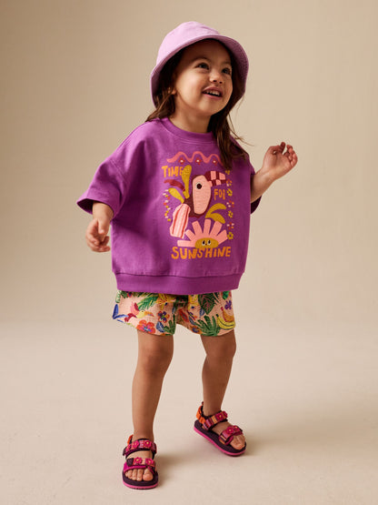 Purple Tropical Top and Shorts Set (3mths-7yrs) image 5