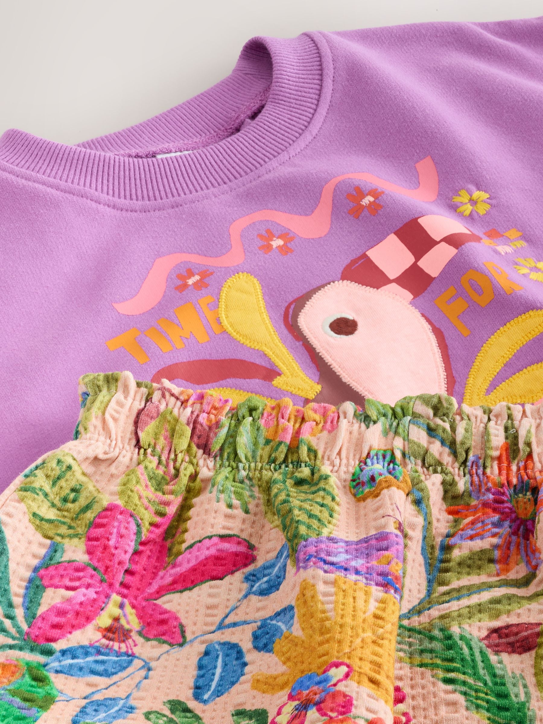 Purple Tropical Top and Shorts Set (3mths-7yrs) image 9