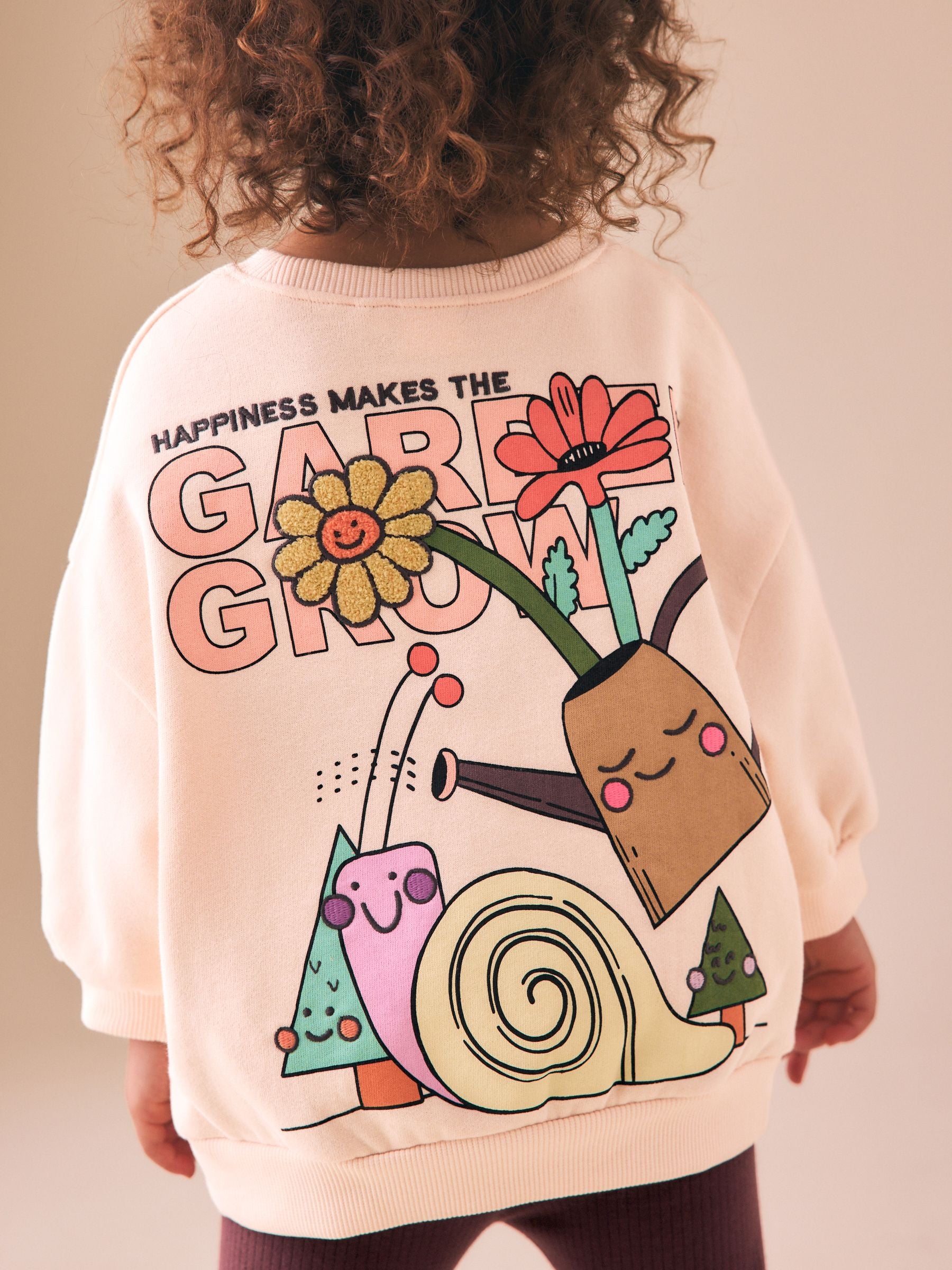 Cream Garden Graphic Sweatshirt and Leggings Set (3mths-7yrs) image 4