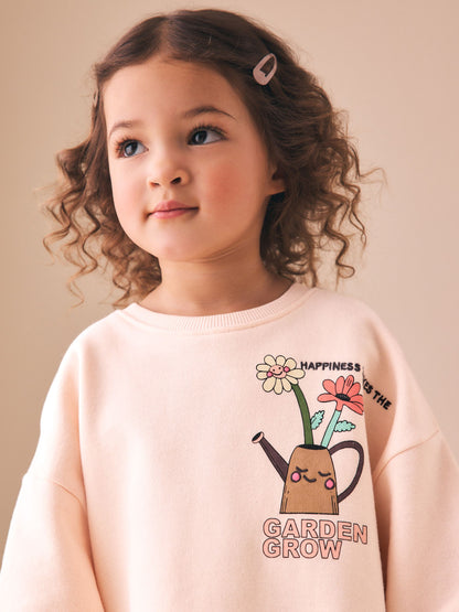 Cream Garden Graphic Sweatshirt and Leggings Set (3mths-7yrs) image 5