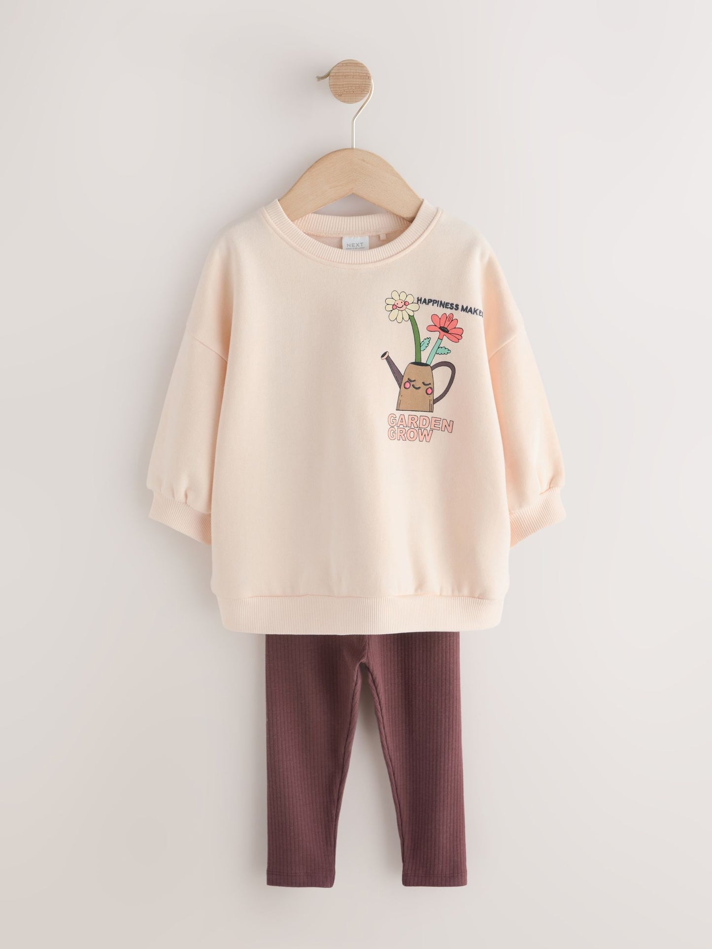 Cream Garden Graphic Sweatshirt and Leggings Set (3mths-7yrs) image 6
