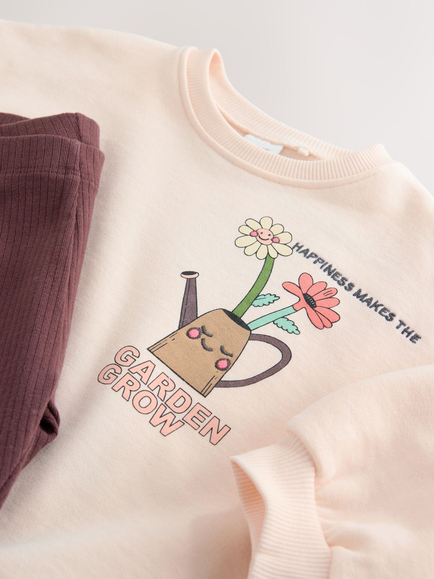 Cream Garden Graphic Sweatshirt and Leggings Set (3mths-7yrs) image 9