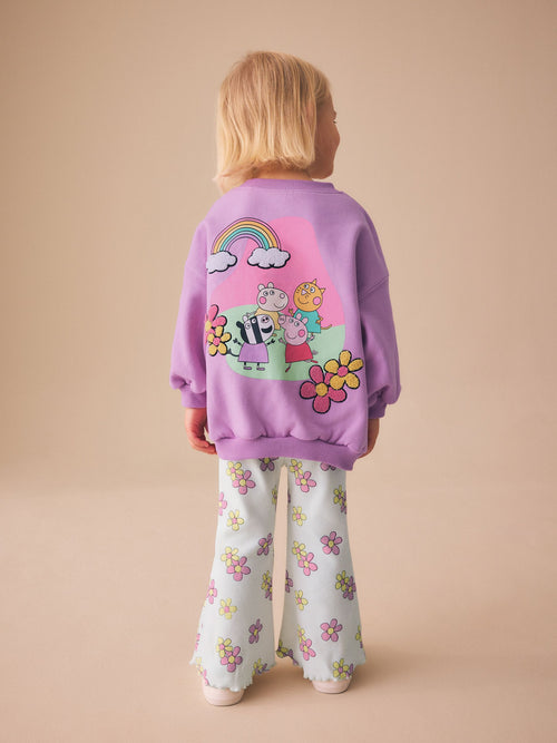 Purple Peppa Pig Sweatshirt & Flare Leggings Set (3mths-7yrs) image 1
