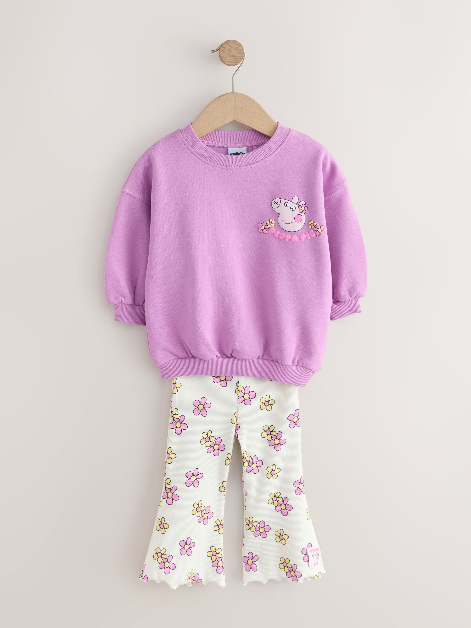 Purple Peppa Pig Sweatshirt & Flare Leggings Set (3mths-7yrs) image 6