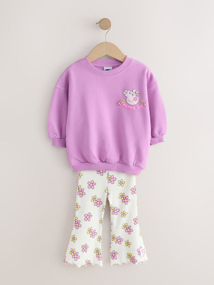 Purple Peppa Pig Sweatshirt & Flare Leggings Set (3mths-7yrs) image 6