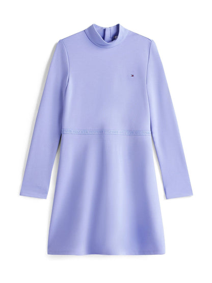 Tommy Hilfiger Purple Sparkle Logo Mock Neck Skater Dress image 5