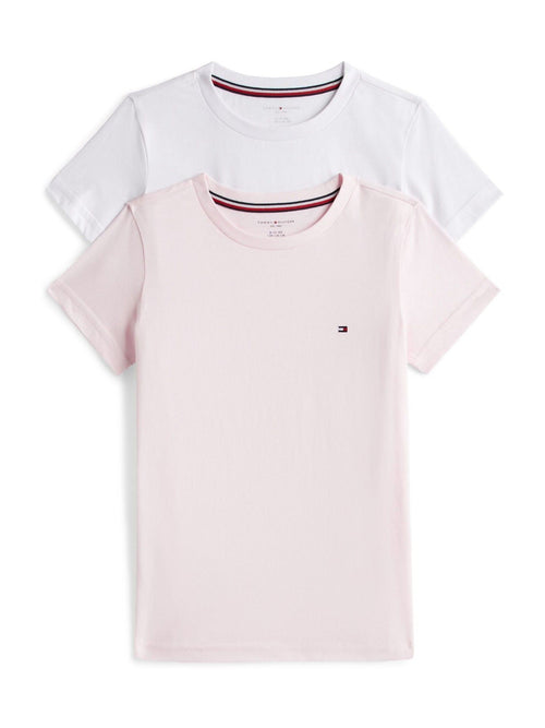 Dsiney Kidz - Tommy Hilfiger Light Pink/White Signature Crew Neck T-Shirts 2 Pack image 1