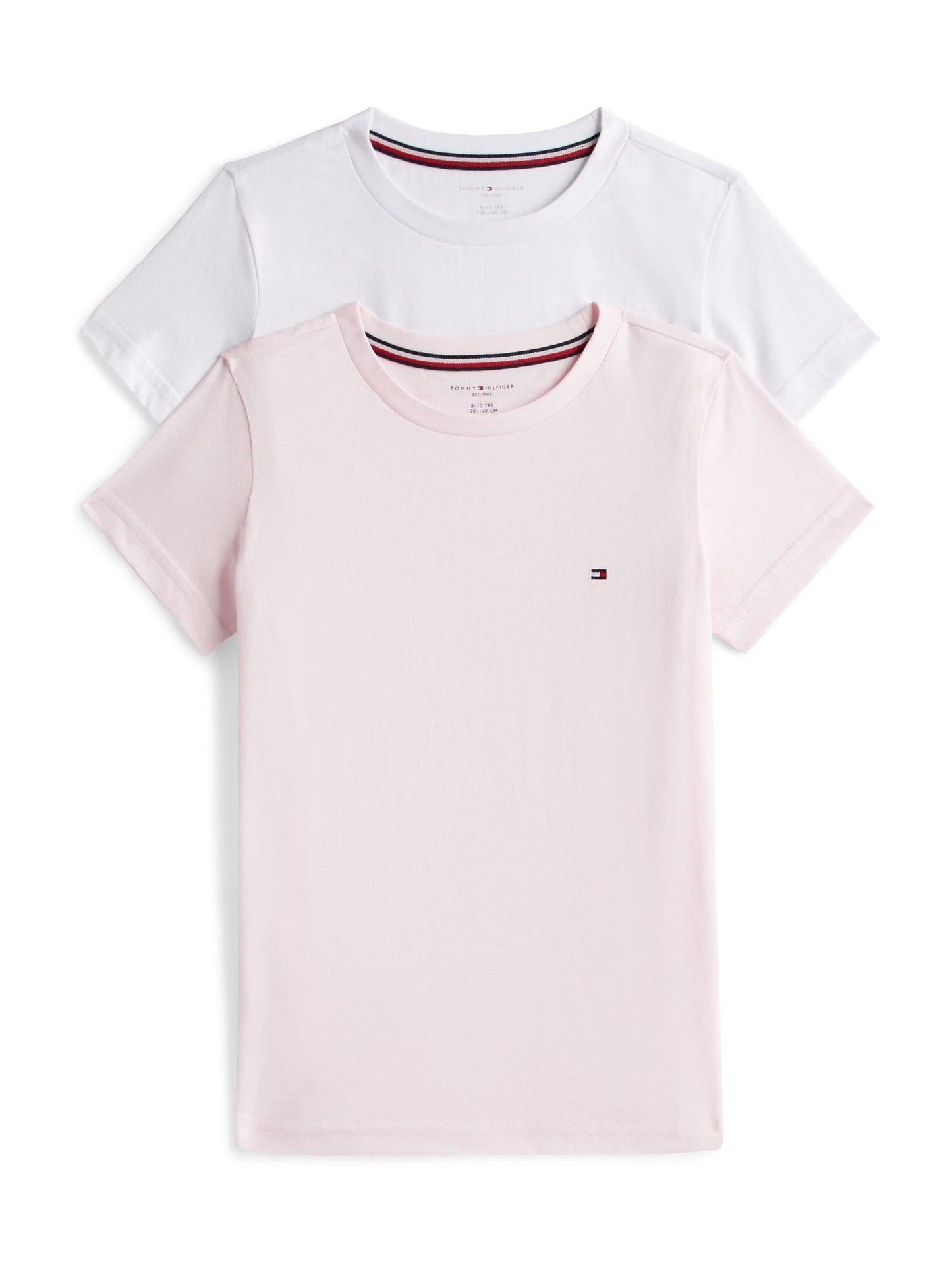 Dsiney Kidz - Tommy Hilfiger Light Pink/White Signature Crew Neck T-Shirts 2 Pack image 1