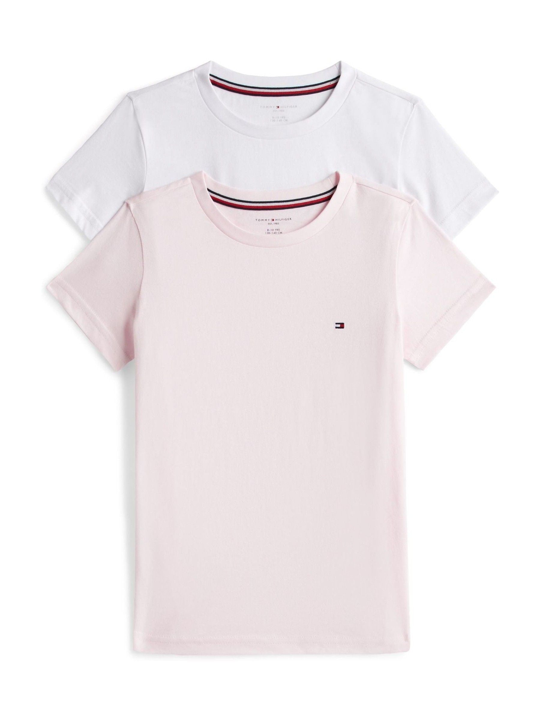 Dsiney Kidz - Tommy Hilfiger Light Pink/White Signature Crew Neck T-Shirts 2 Pack image 1