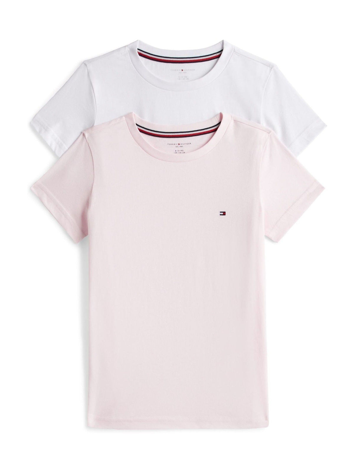 Dsiney Kidz - Tommy Hilfiger Light Pink/White Signature Crew Neck T-Shirts 2 Pack image 1