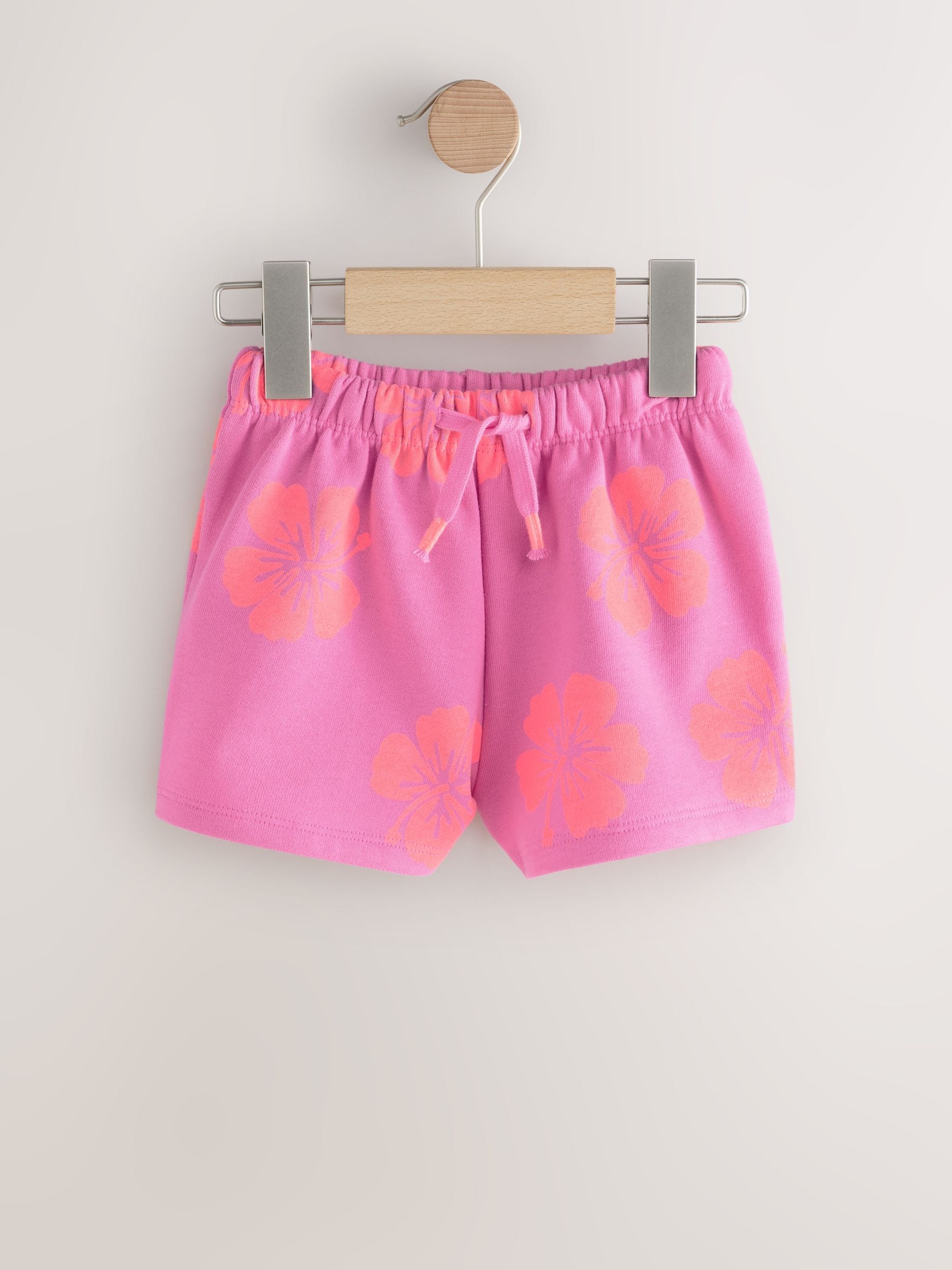 Pink Flowers Sweat Shorts (3mths-7yrs) image 4