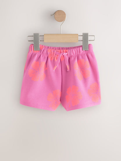 Pink Flowers Sweat Shorts (3mths-7yrs) image 4