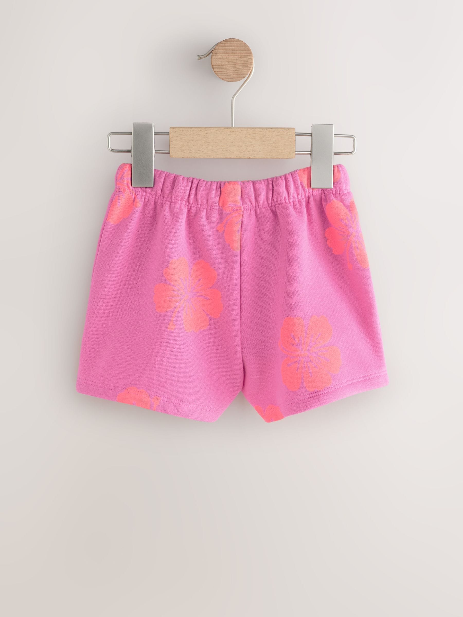 Pink Flowers Sweat Shorts (3mths-7yrs) image 5