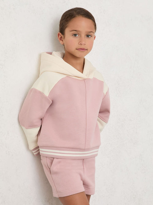 Reiss Pink Patty 9-13 yrs Cotton-Blend Hoodie and Shorts Set image 1