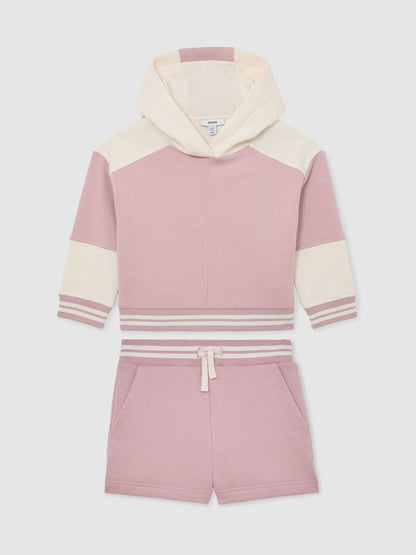 Reiss Pink Patty 9-13 yrs Cotton-Blend Hoodie and Shorts Set image 2
