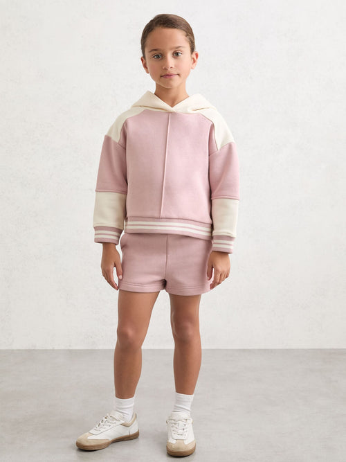 Reiss Pink Patty 3-9 yrs Cotton-Blend Hoodie and Shorts Set image 1