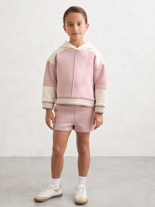 Reiss Pink Patty 3-9 yrs Cotton-Blend Hoodie and Shorts Set image 1