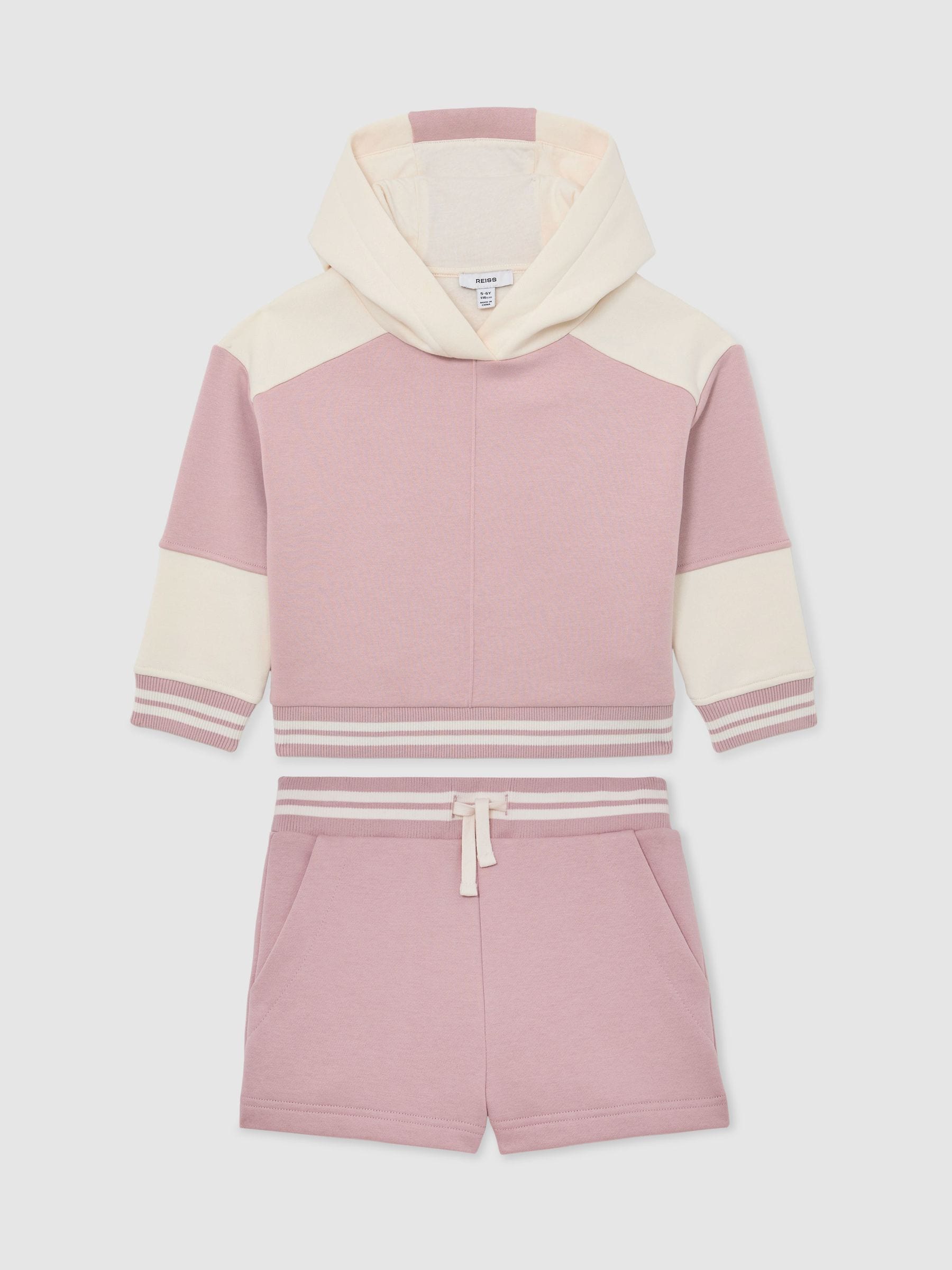 Reiss Pink Patty 3-9 yrs Cotton-Blend Hoodie and Shorts Set image 2