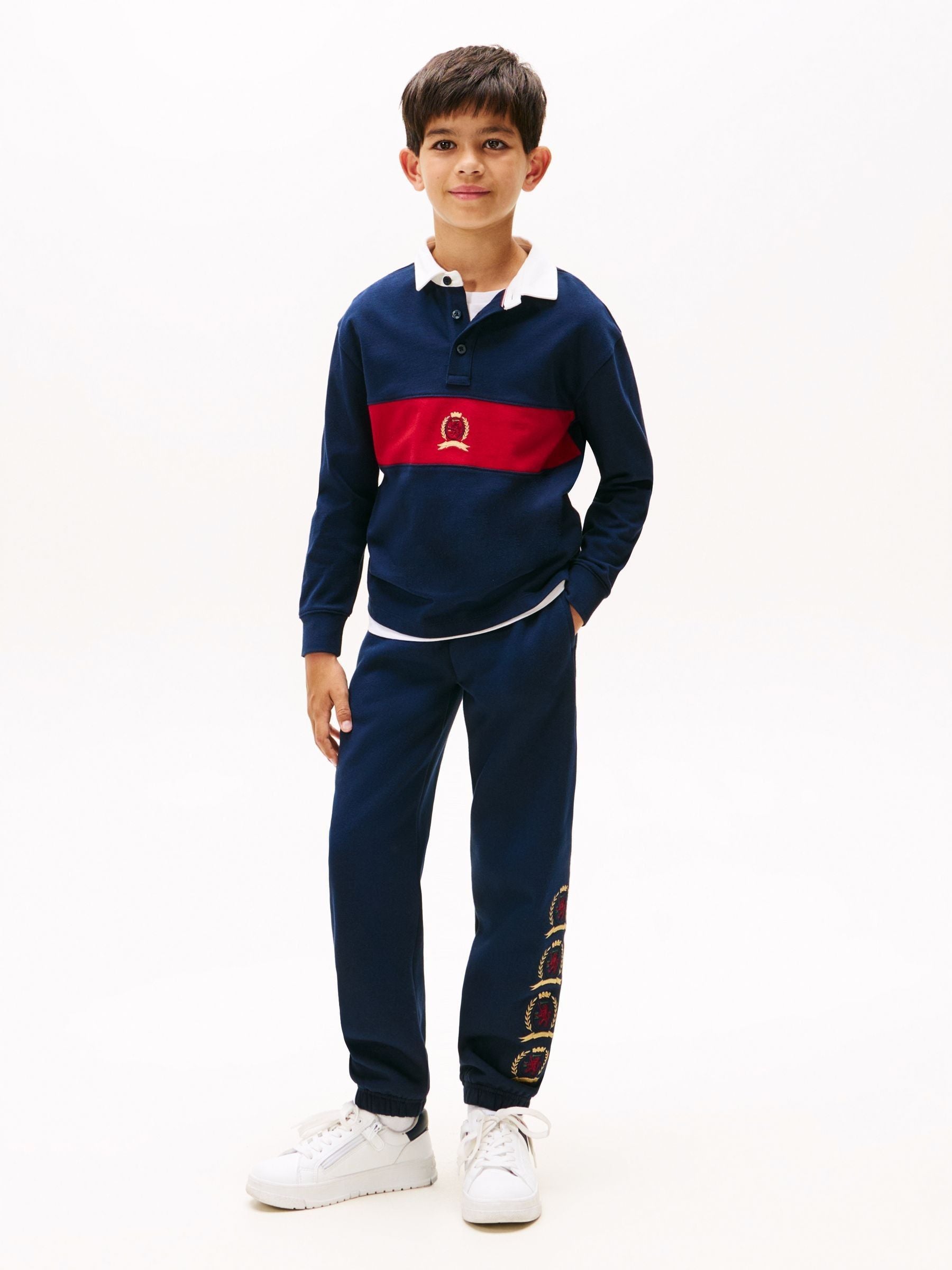 Dsiney Kidz - Tommy Hilfiger Blue Crest Long Sleeve Polo Shirt image 2