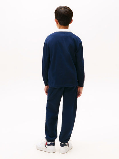 Dsiney Kidz - Tommy Hilfiger Blue Crest Long Sleeve Polo Shirt image 3