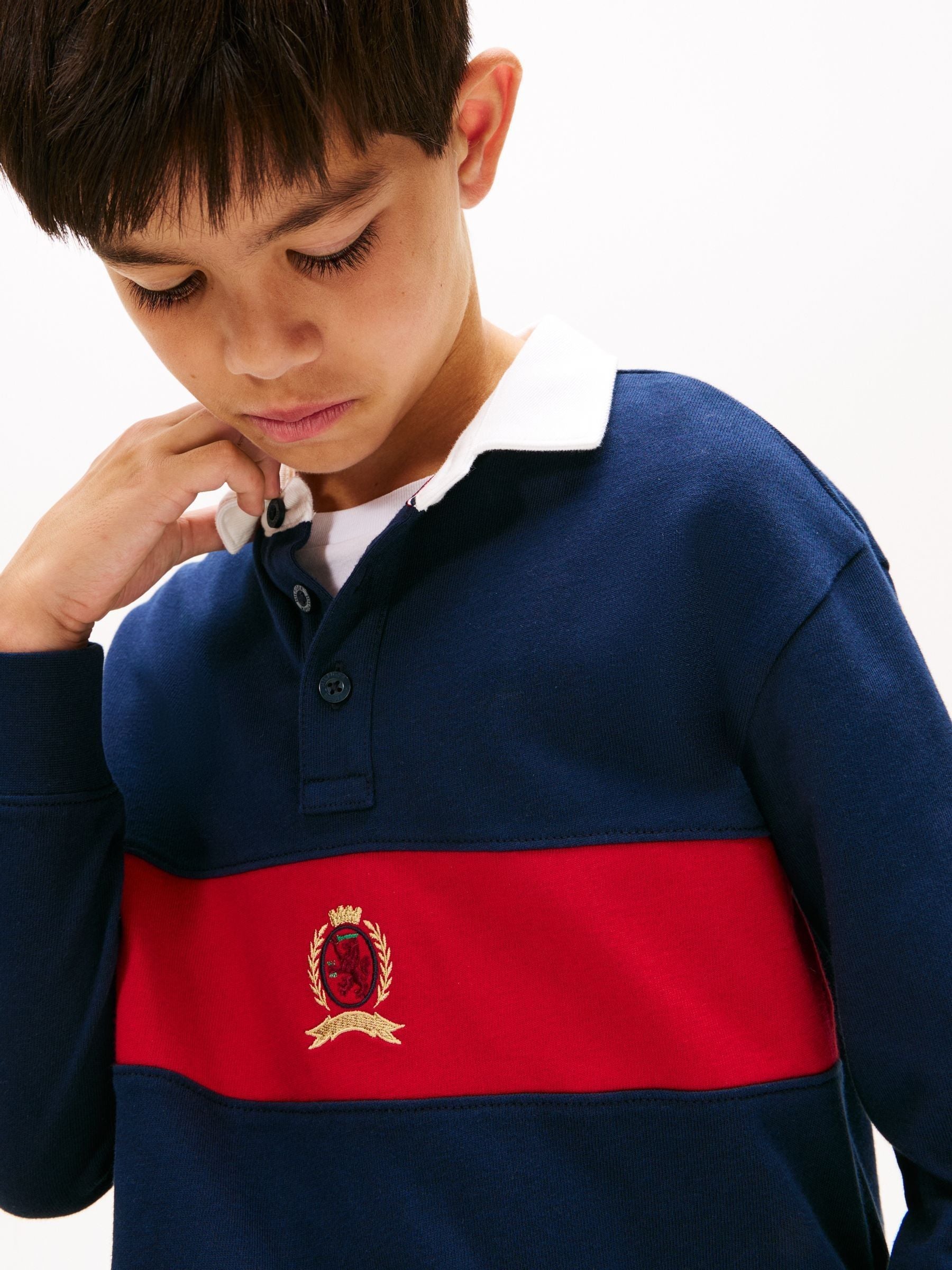 Dsiney Kidz - Tommy Hilfiger Blue Crest Long Sleeve Polo Shirt image 4