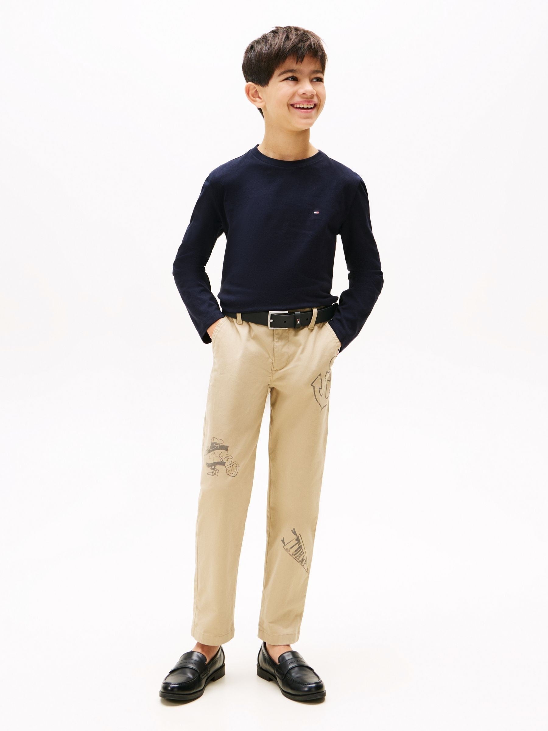 Tommy Hilfiger Blue/White Long Sleeve T-Shirt 2 Pack image 3