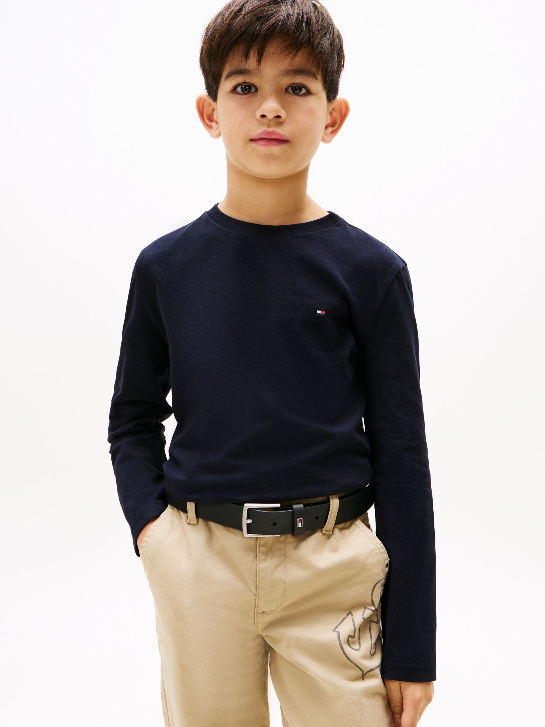 Tommy Hilfiger Blue/White Long Sleeve T-Shirt 2 Pack image 4