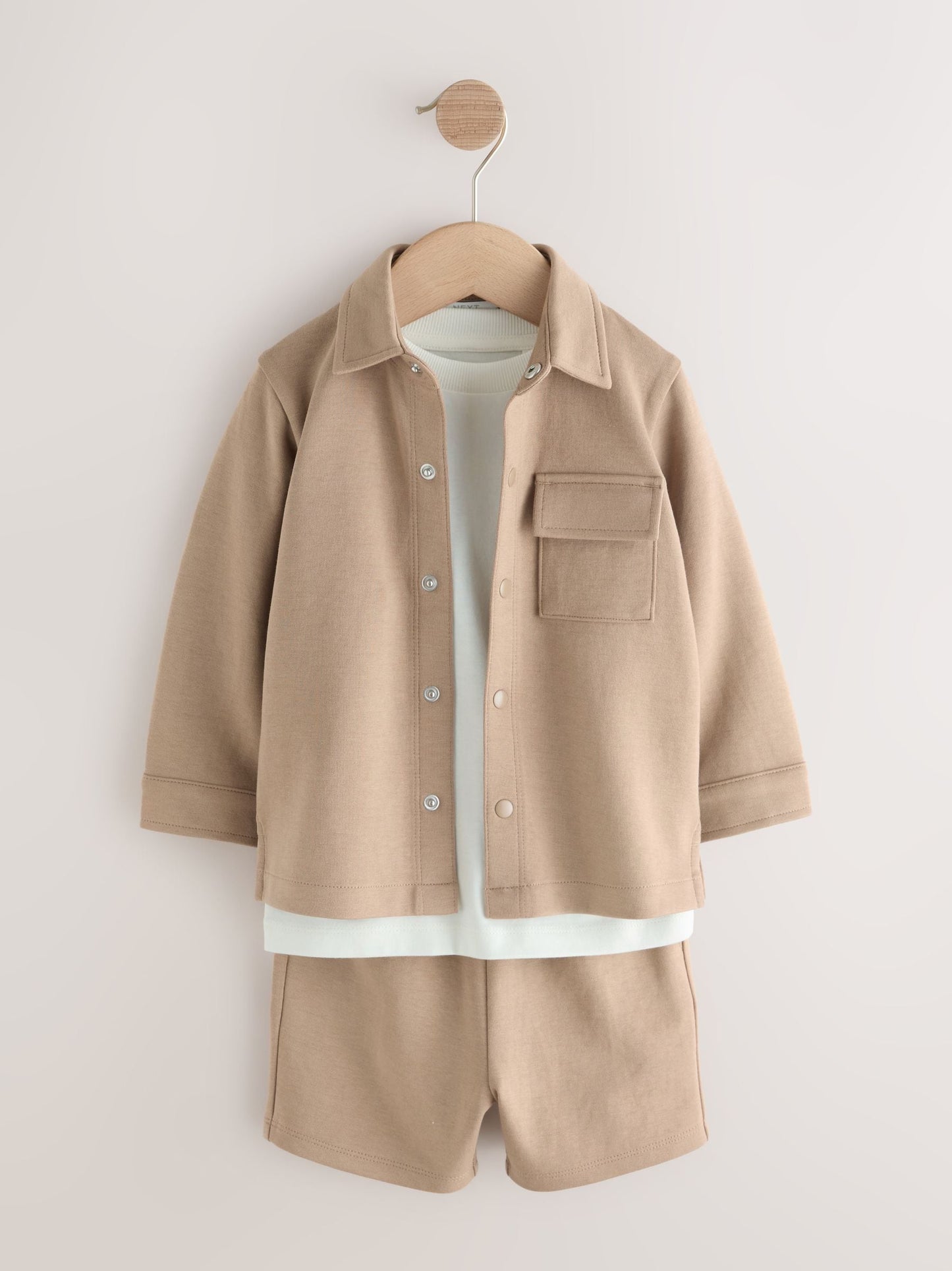 Tan Brown Jersey Shirt T-Shirt and Shorts Set (3mths-7yrs) image 1