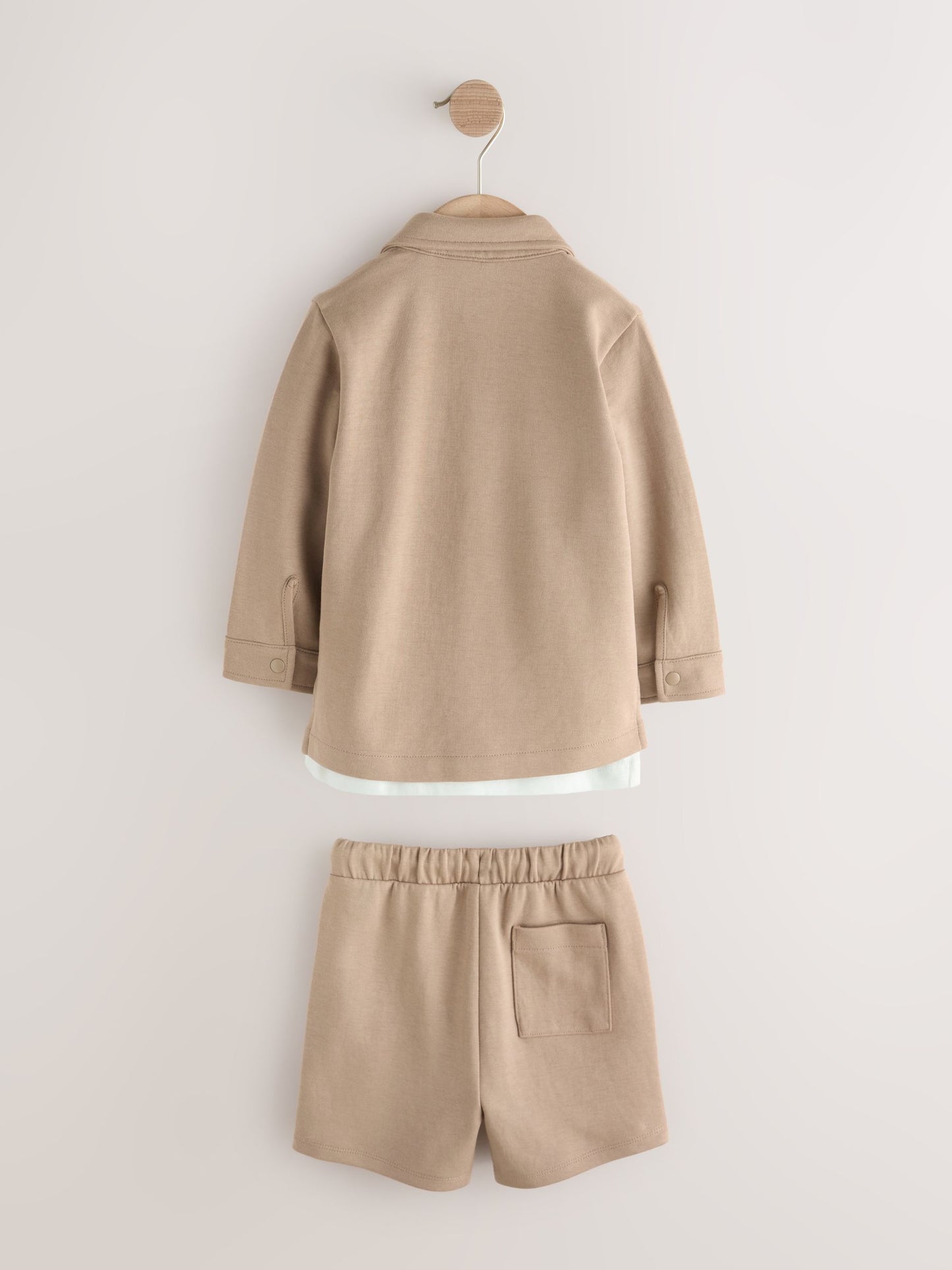 Tan Brown Jersey Shirt T-Shirt and Shorts Set (3mths-7yrs) image 2