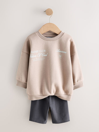 Dark Stone Crew Neck Sweatshirt and Leggings Set (3mths-7yrs) image 5