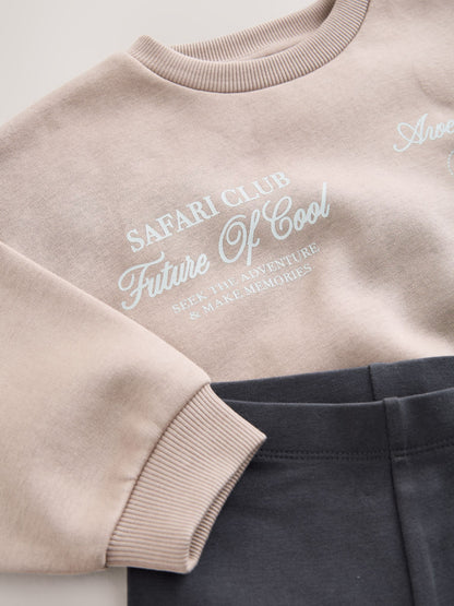 Dark Stone Crew Neck Sweatshirt and Leggings Set (3mths-7yrs) image 7