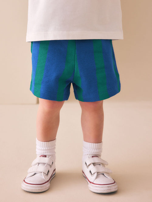 Blue/Green Stripe Textured Shorts (3mths-7yrs) image 1