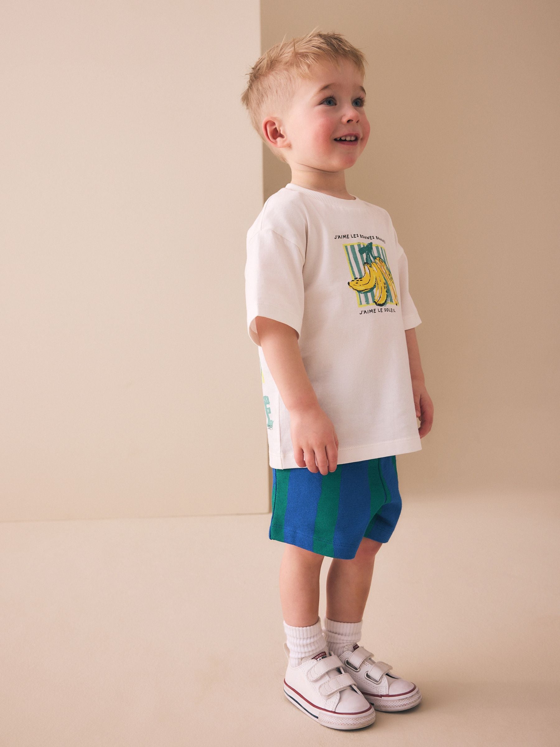 Dsiney Kidz - Blue/Green Stripe Textured Shorts (3mths-7yrs) image 2